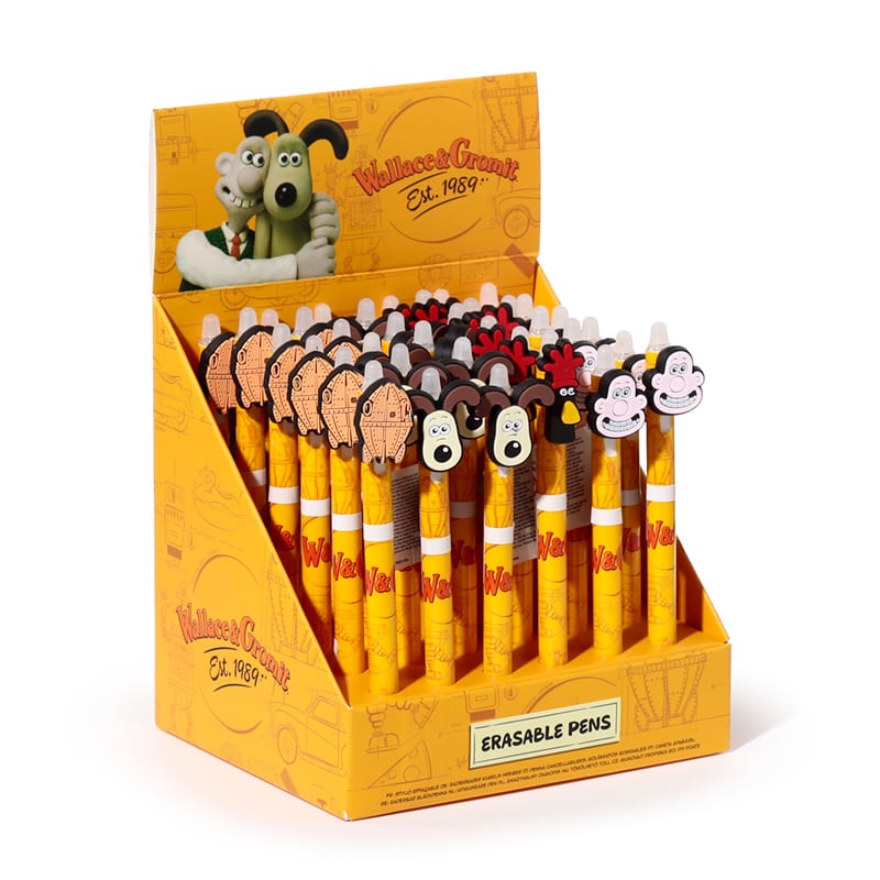 WALLACE & GROMIT - Head Topper Erasable Gel Pen (Display of 36 pcs)