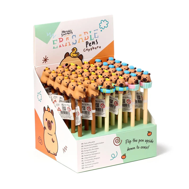 CAPYBARA - Head Topper Erasable Gel Pen (Display of 36 pcs)
