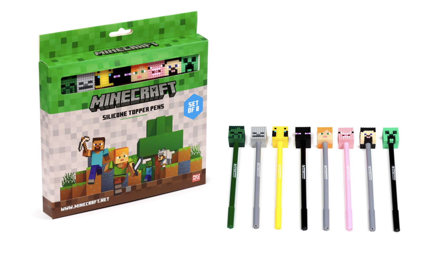 MINECRAFT - Heads - Set of 8 Head Topper Erasable Gel Pen