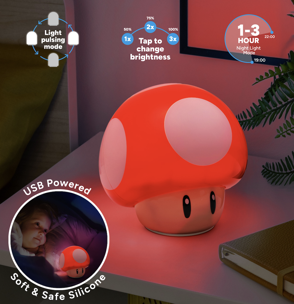 SUPER MARIO - Mushroom - 'SquishyGlo' Décorative Light Rechargeable