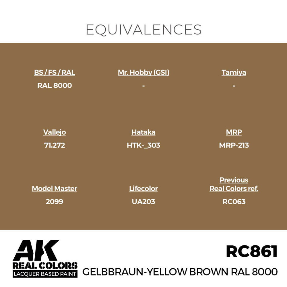 Real Colors: Gelbbraun-Yellow Brown RAL 8000 17 ml.