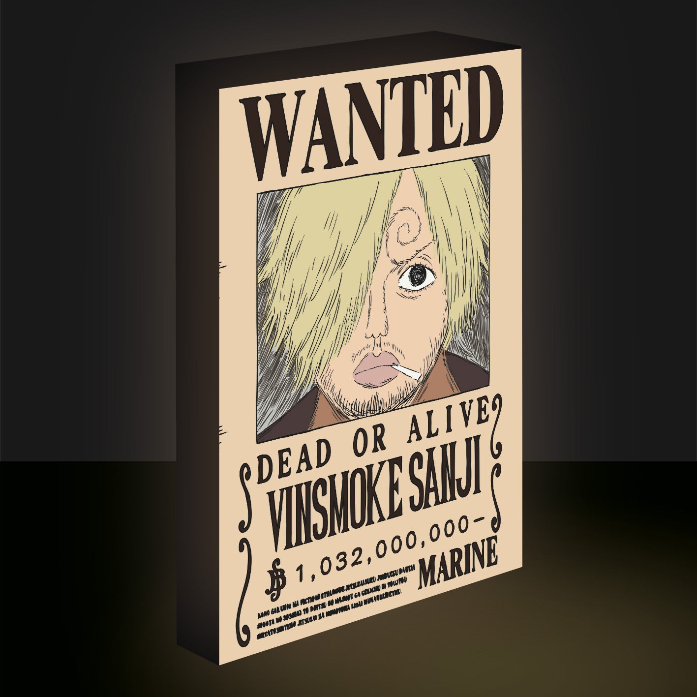 ONE PIECE - Sanji Wanted - Light Canvas 40X30 Cm