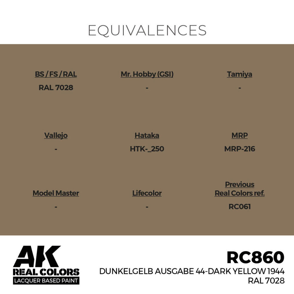 Real Colors: Dunkelgelb Ausgabe 44-Dark Yellow 1944 RAL 7028 17 ml.