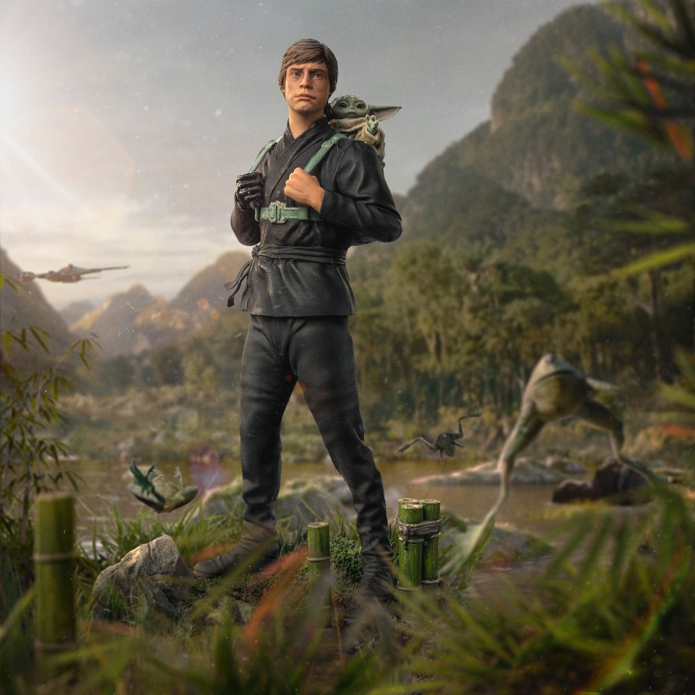 Iron Studios The Book of Boba Fett - Luke Skywalker and Grogu Training Statue Art Scale 1/10