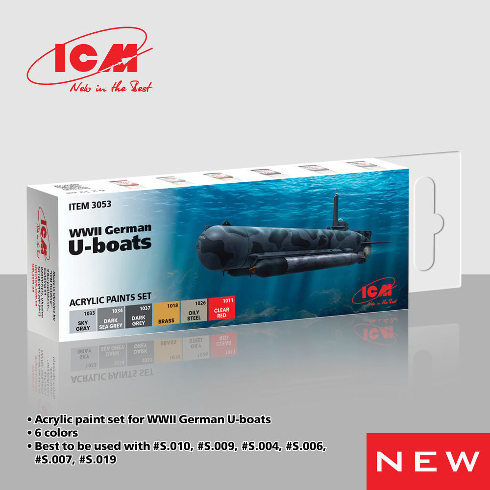 Acrylic Paint Set for WWII German U-boats 6 x12 ml