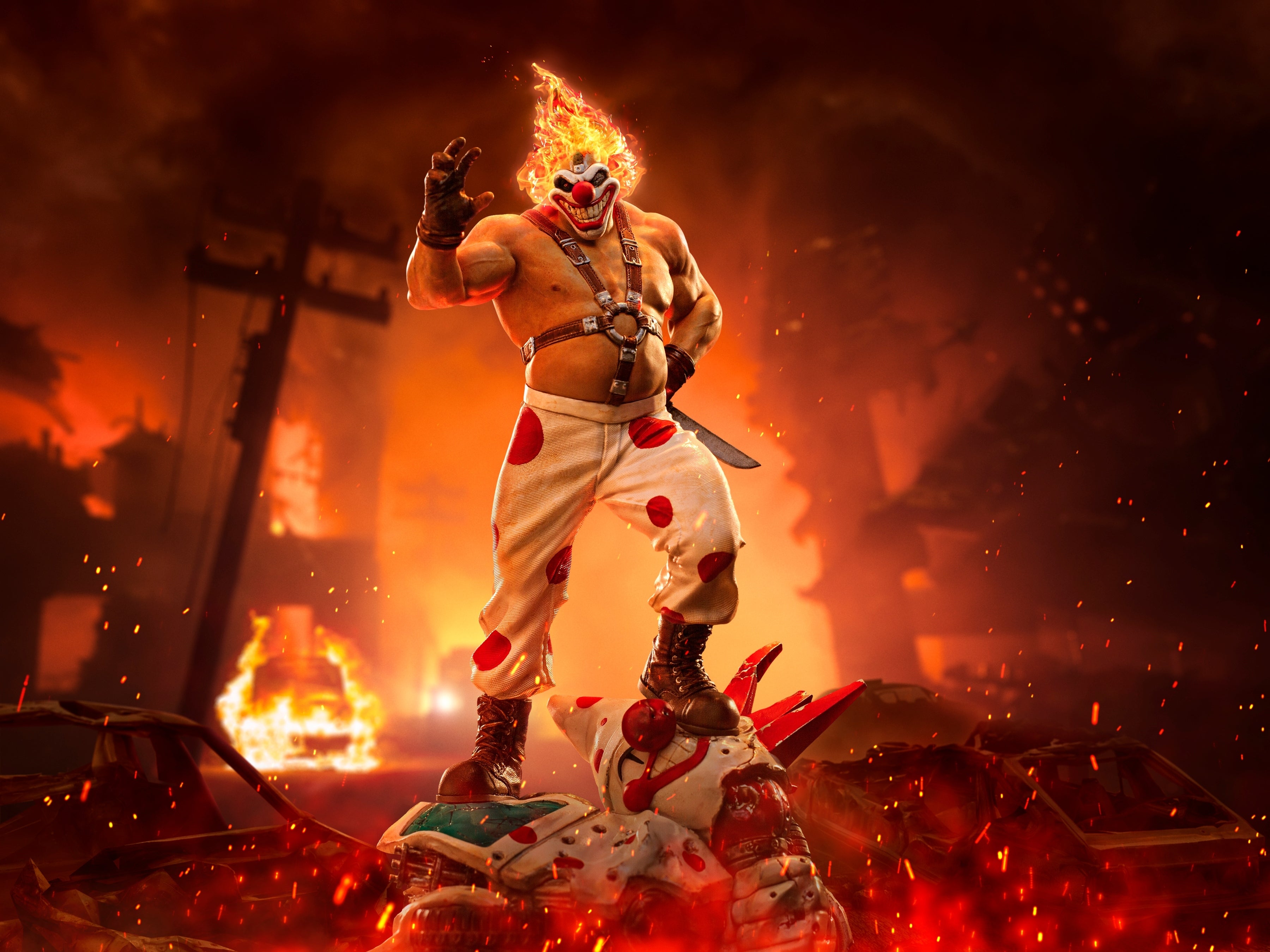 Iron Studios TWISTED METAL - Sweet Tooth Needles Kane Statue 1/10