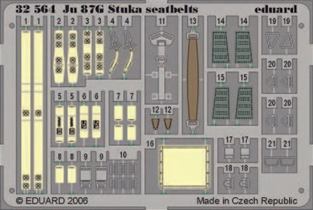 Ju 87G Stuka seatbelts f��r Hasegawa Bausatz