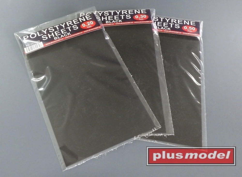 Polystyrene sheets black 0,3