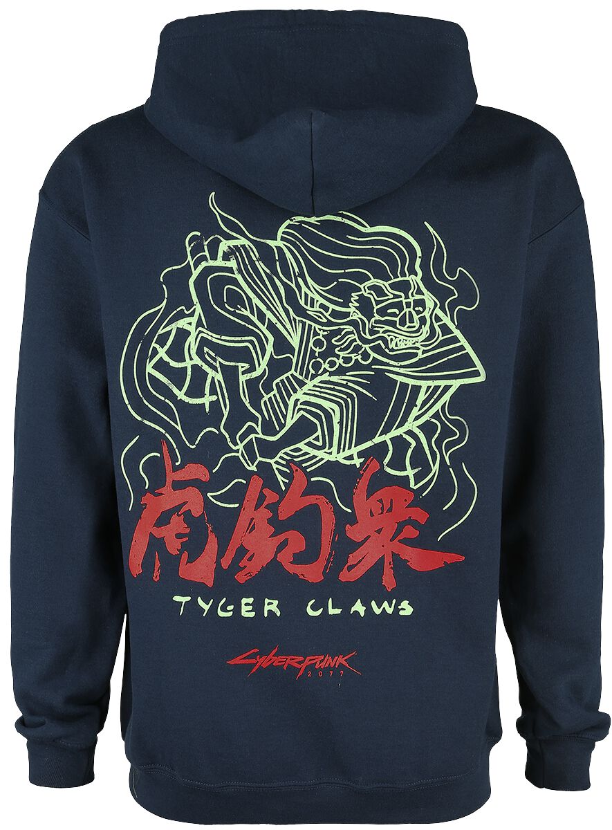 Jinx Cyberpunk 2077 - Tyger Claws For Lyfe Hoodie Navy, Zip - Up, S