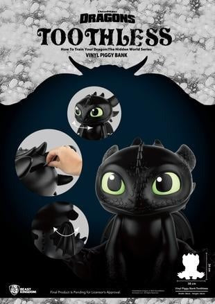 HOW TO TRAIN YOUR DRAGON - Toothless - Piggy Bank 34cm