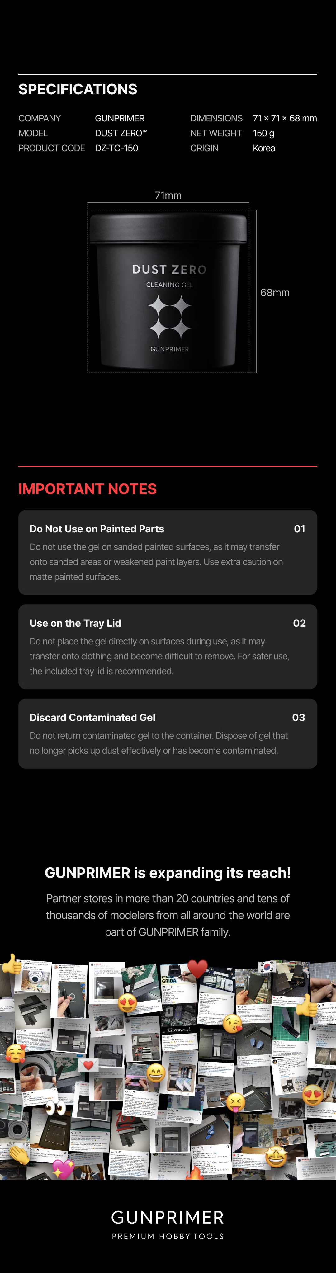 Gunprimer Dust Zero Cleaning Gel