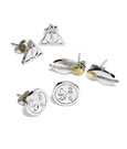 Harry Potter Earrings 3-Pack Snitch/Deathly Hallows/Platform 9 3/4 (silver plated)