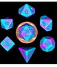 FanRoll Mini Dice Set Turquoise and Purple Marble (7)