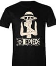One Piece T-Shirt Luffy Pose Logo Size S