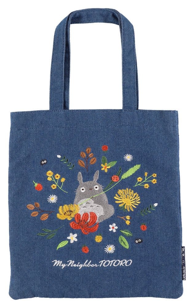 My Neighbor Totoro Tote Bag Denim Totoro & Flower Wreath