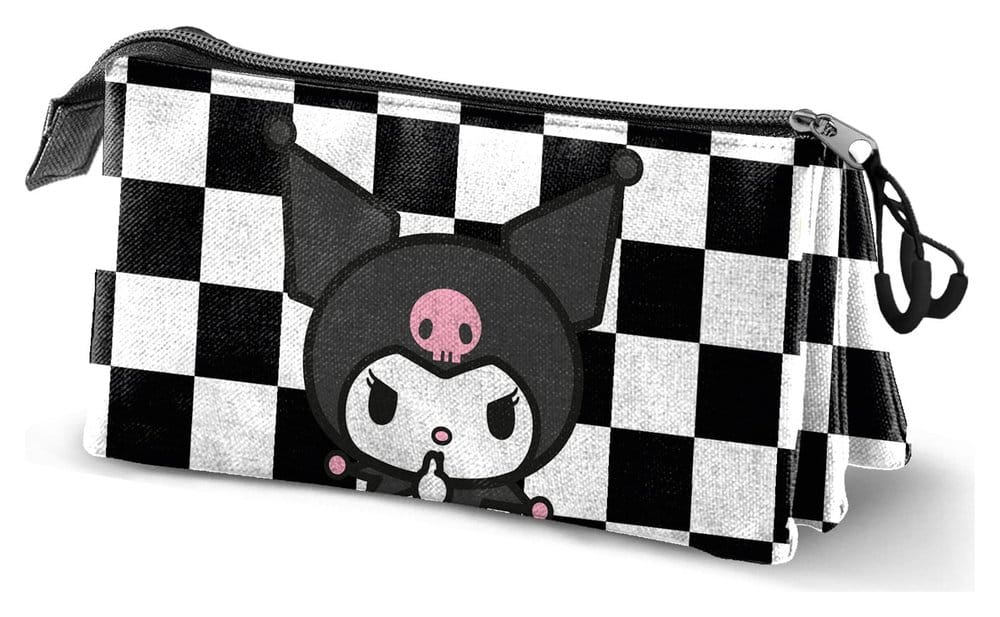 Sanrio Triple Pencil case Kuromi Black & White