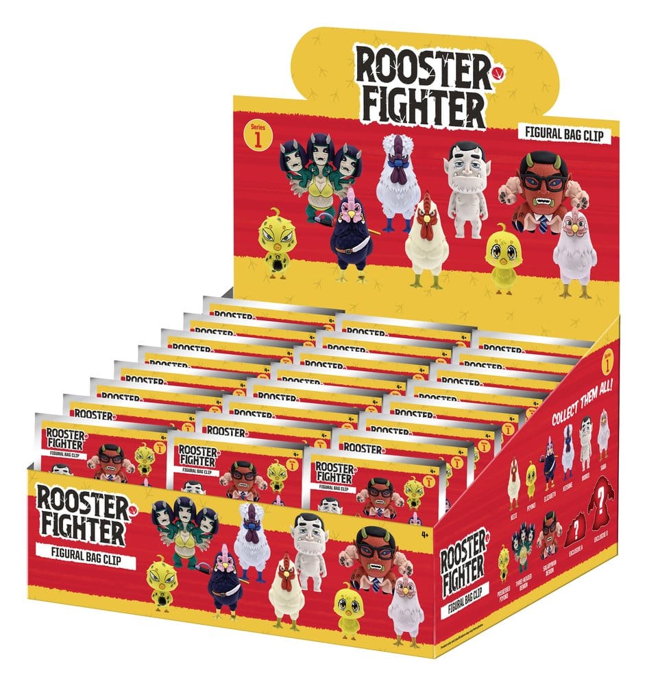 Rooster Fighter 3D PVC Bag Clips Series 1 Blind Bag Display (24)