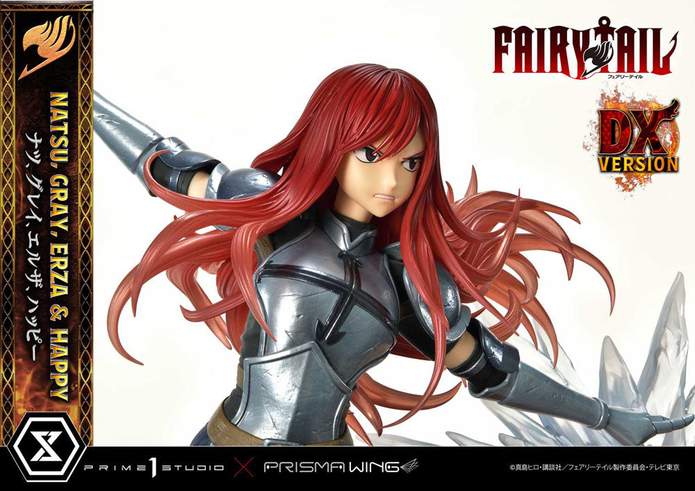Fairy Tail PVC Statue 1/7 Natsu, Gray, Erza, Happy Deluxe Bonus Version 57 cm