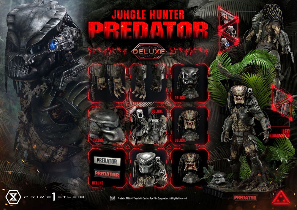 Predator Museum Masterline Statue 1/3 Jungle Hunter Predator Deluxe Bonus Version 90 cm