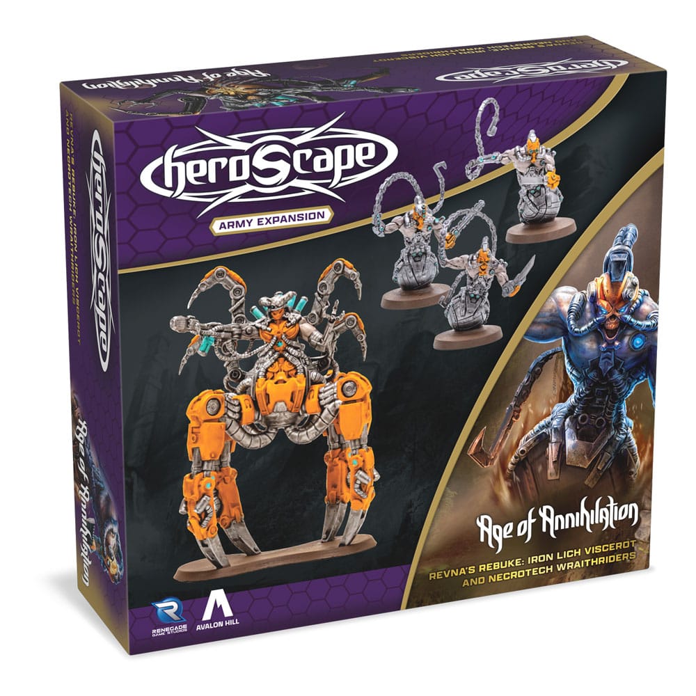 Heroscape Expansion Revna's Rebuke: Iron Lich Viscerot and Necrotech Wraithriders Army *English Version*