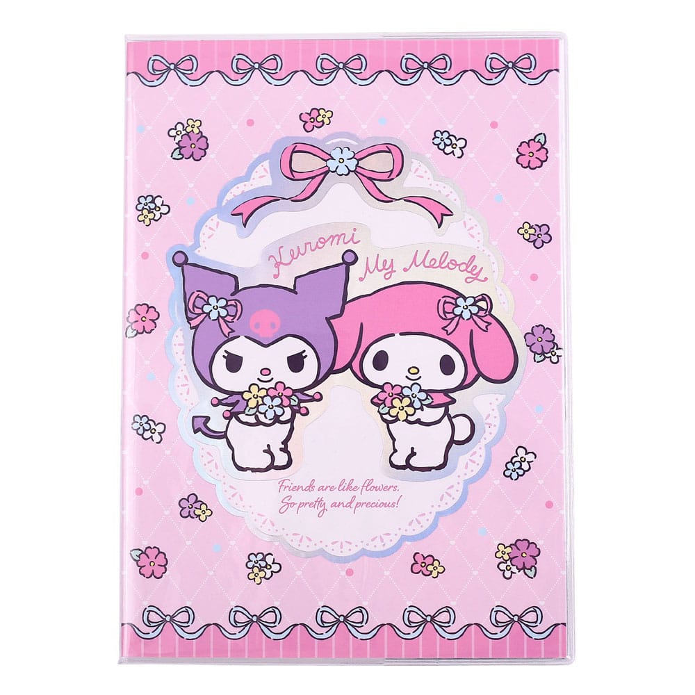 Sanrio Notebook Kuromi & My Melody Pastel Flower Holographic Checkered