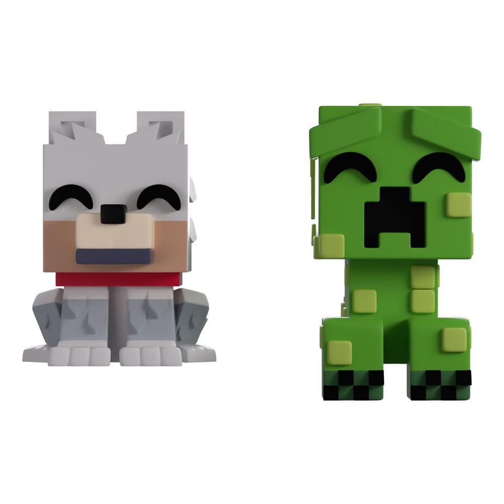 Minecraft Vinyl Figures Wolf and Creeper Monitor Buddiez