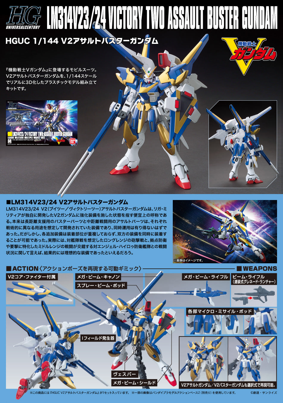 HG LM314V23/24 Victory Two Assault Buster Gundam 1/144
