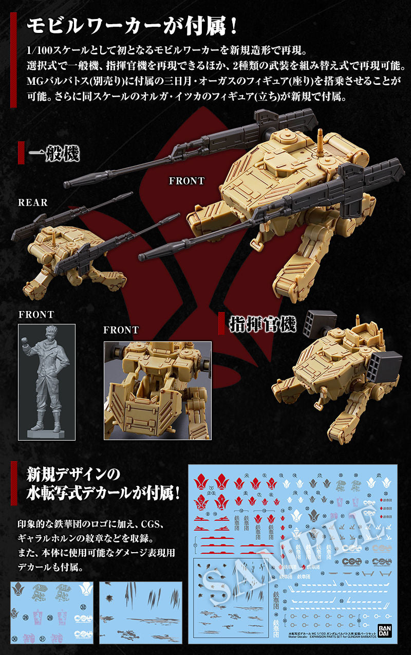 MG Gundam Barbatos Expansion Set. PARTS ONLY - P-Bandai 1/100