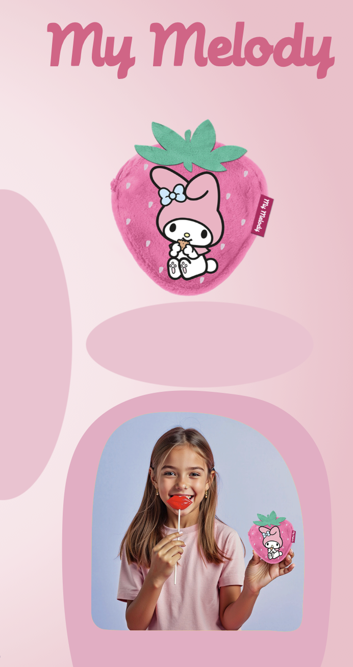 MY MELODY - Strawberry - Fur Coin Purse '12x11x2cm'