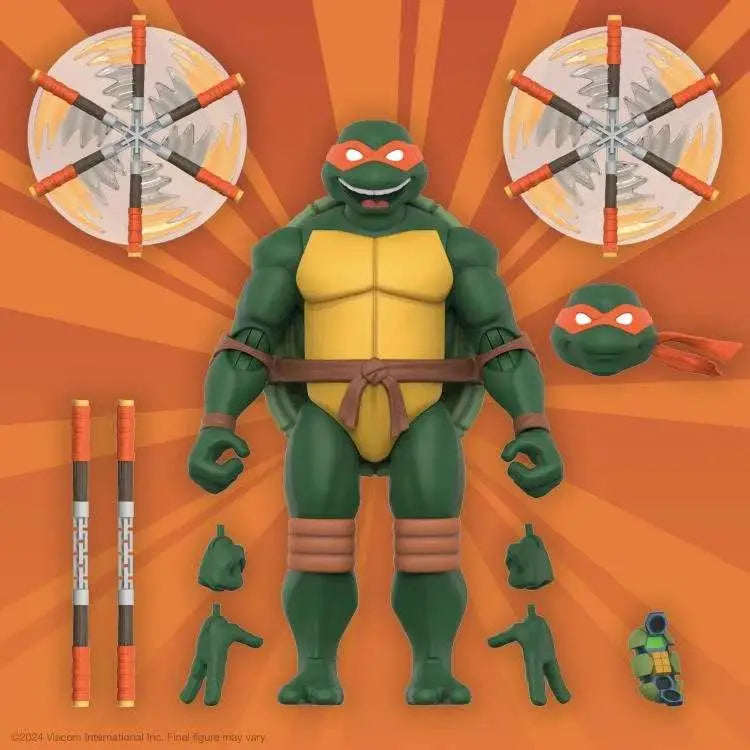 TMNT ULTIMATES! W12 MICHELANGELO ANIMATED 2003 AF