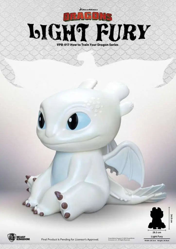 HOW TO TRAIN YOUR DRAGON LIGHT FURY SERIES VINYL MONEY BANK