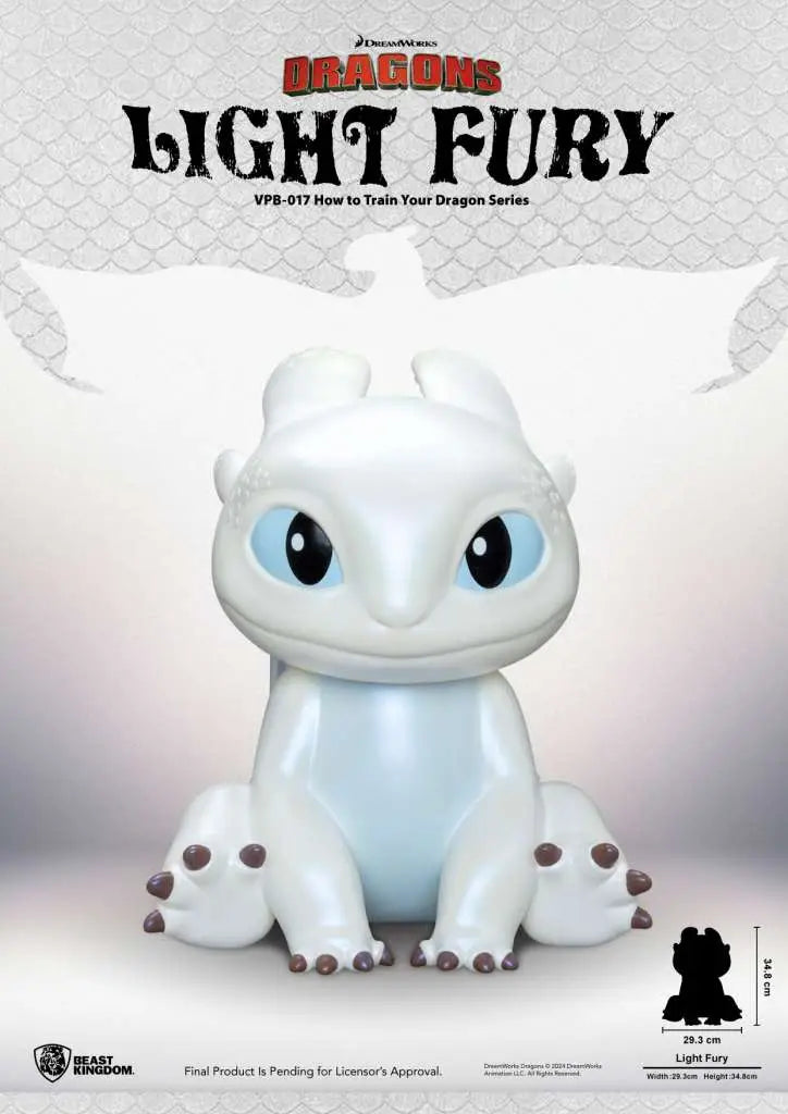 HOW TO TRAIN YOUR DRAGON LIGHT FURY SERIES VINYL MONEY BANK