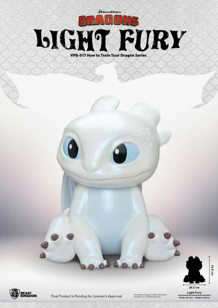 HOW TO TRAIN YOUR DRAGON LIGHT FURY SERIES VINYL MONEY BANK