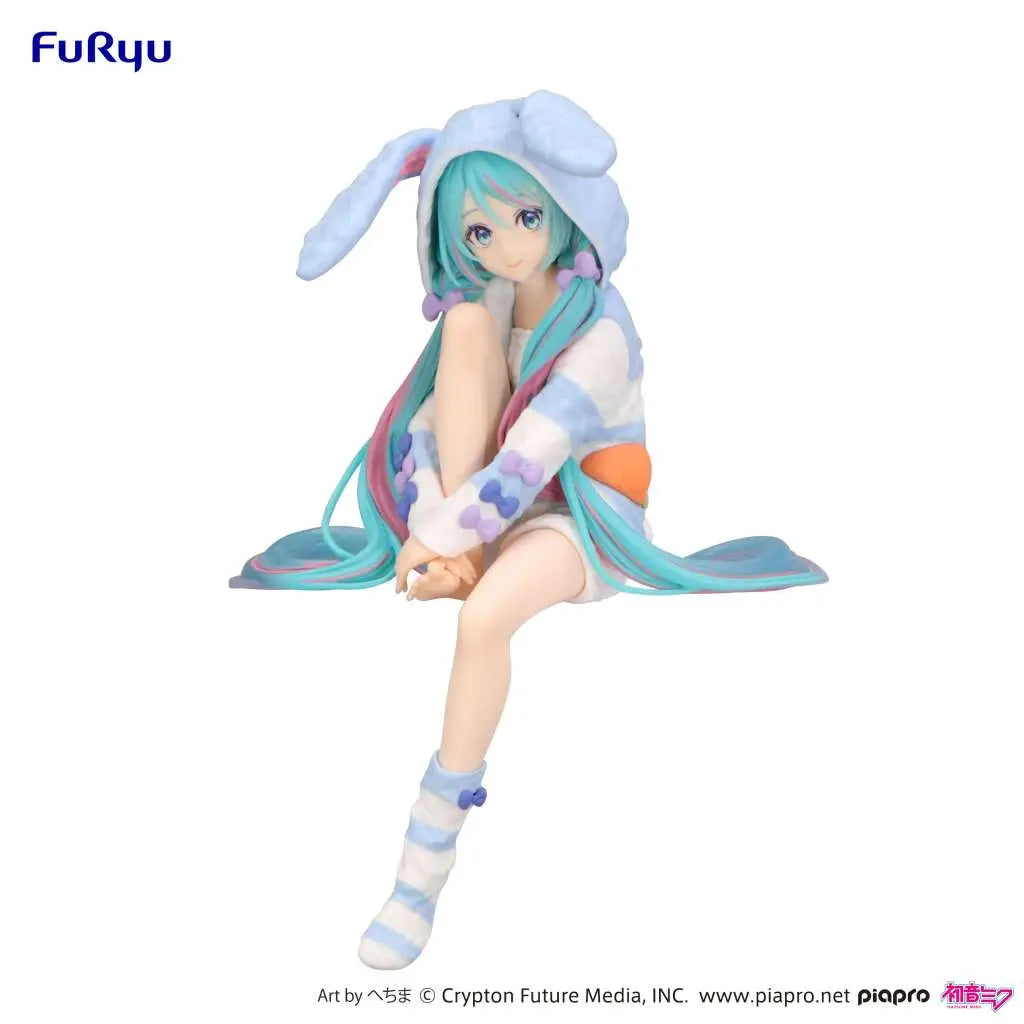 HATSUNE MIKU RABBIT EAR HOOD PAJAMA BLUE NOODLE STOPPER FIG