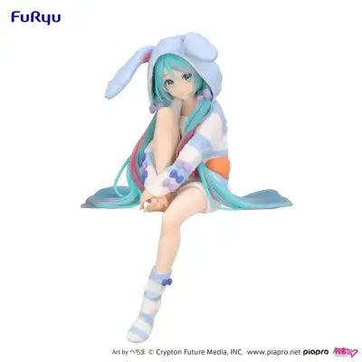 HATSUNE MIKU RABBIT EAR HOOD PAJAMA BLUE NOODLE STOPPER FIG