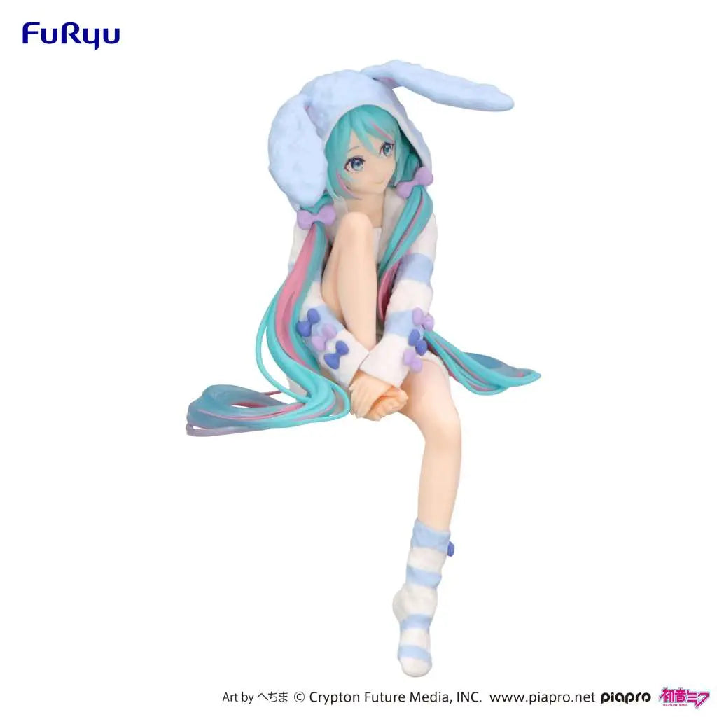 HATSUNE MIKU RABBIT EAR HOOD PAJAMA BLUE NOODLE STOPPER FIG