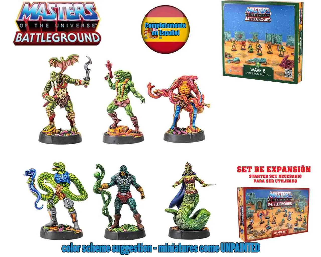 MASTERS OF THE UNIVERSE BATTLEGROUND - WAVE 8: SNAKE MEN FACTION - EDICION ESPANOLA