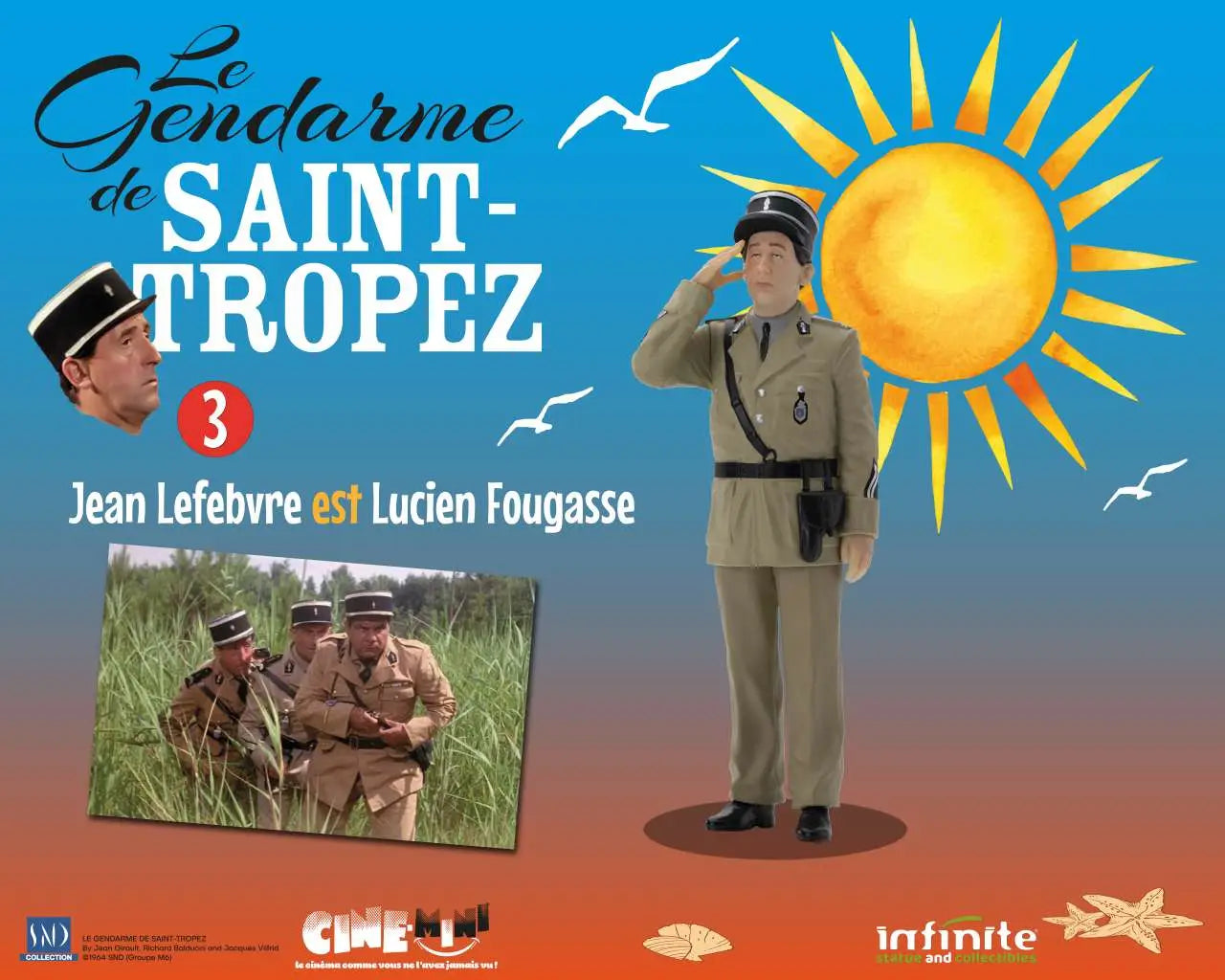 LE GENDARME DE SAINT-TROPEZ #3 JEAN LEFEBVRE EST LUCIEN FOUGASSE CINE-MINI PVC