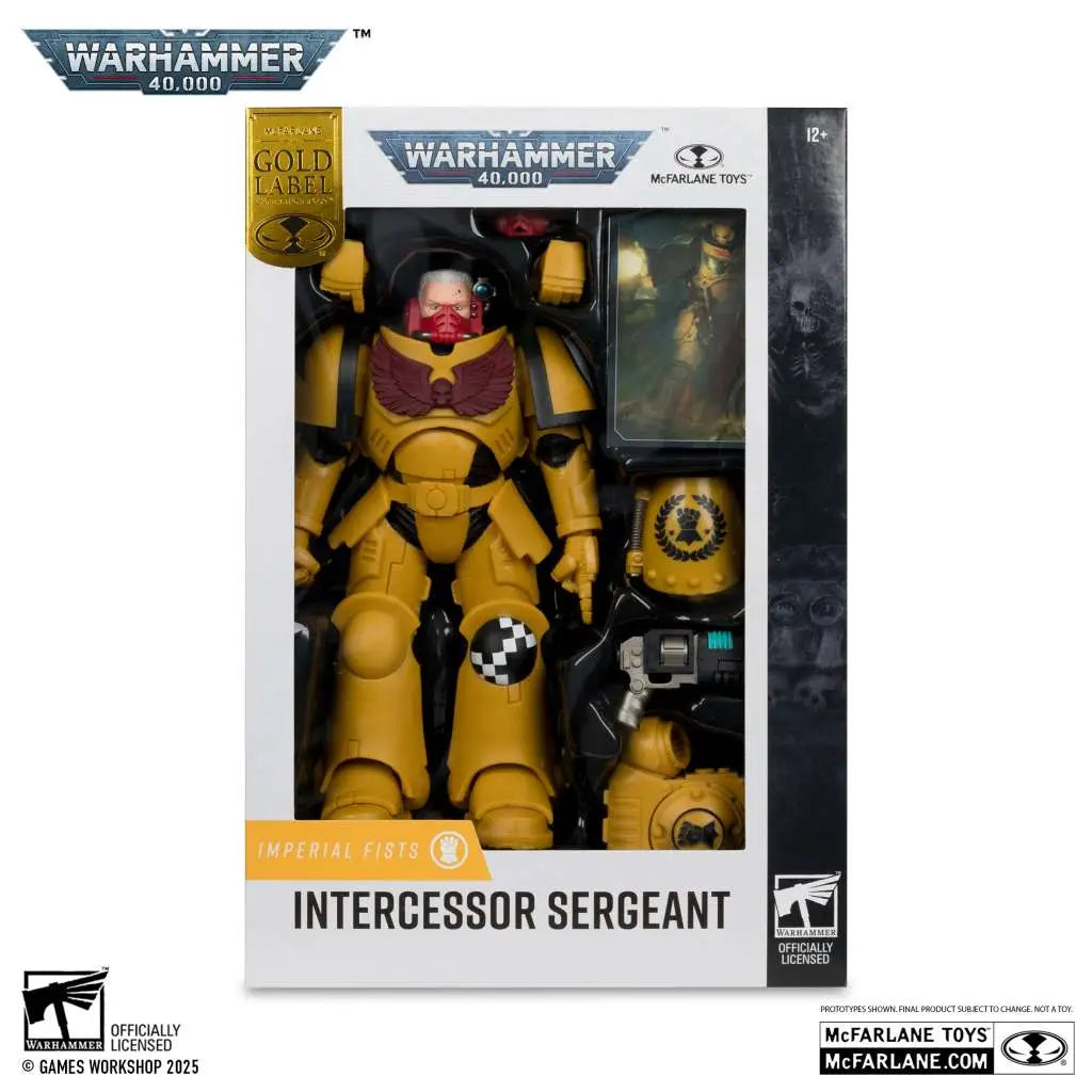 WARHAMMER 40000 INTERCESSOR SERGEANT IMPERIAL FIST GOLD LABEL ACTION FIGURE