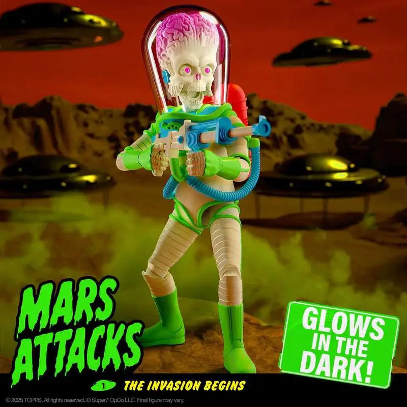 MARS ATTACKS ULTIMATES! WAVE 02  MARTIAN INVASION BEGINS GLOW IN THE DARK