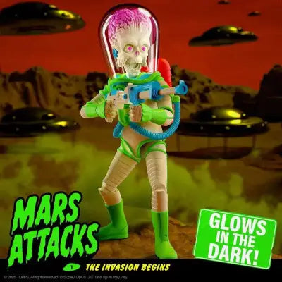 MARS ATTACKS ULTIMATES! WAVE 02  MARTIAN INVASION BEGINS GLOW IN THE DARK