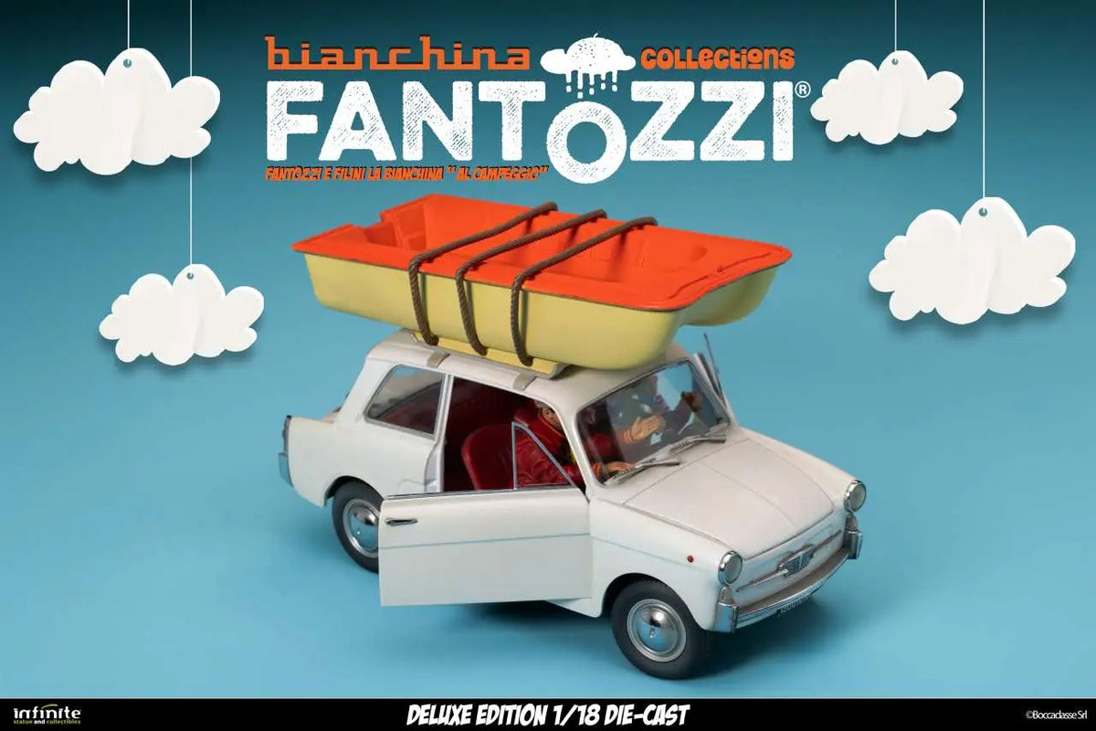 FANTOZZI AND FILINI THE BIANCHINA AT THE CAMPSITE 1/18 DIE-CAST DELUXE EDITION