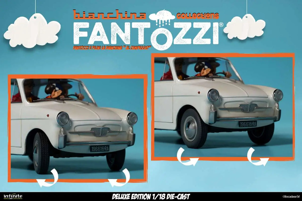 FANTOZZI AND FILINI THE BIANCHINA AT THE CAMPSITE 1/18 DIE-CAST DELUXE EDITION