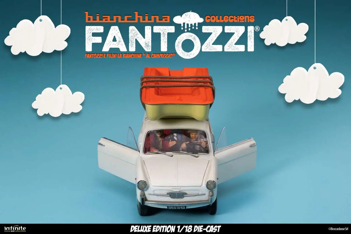 FANTOZZI AND FILINI THE BIANCHINA AT THE CAMPSITE 1/18 DIE-CAST DELUXE EDITION