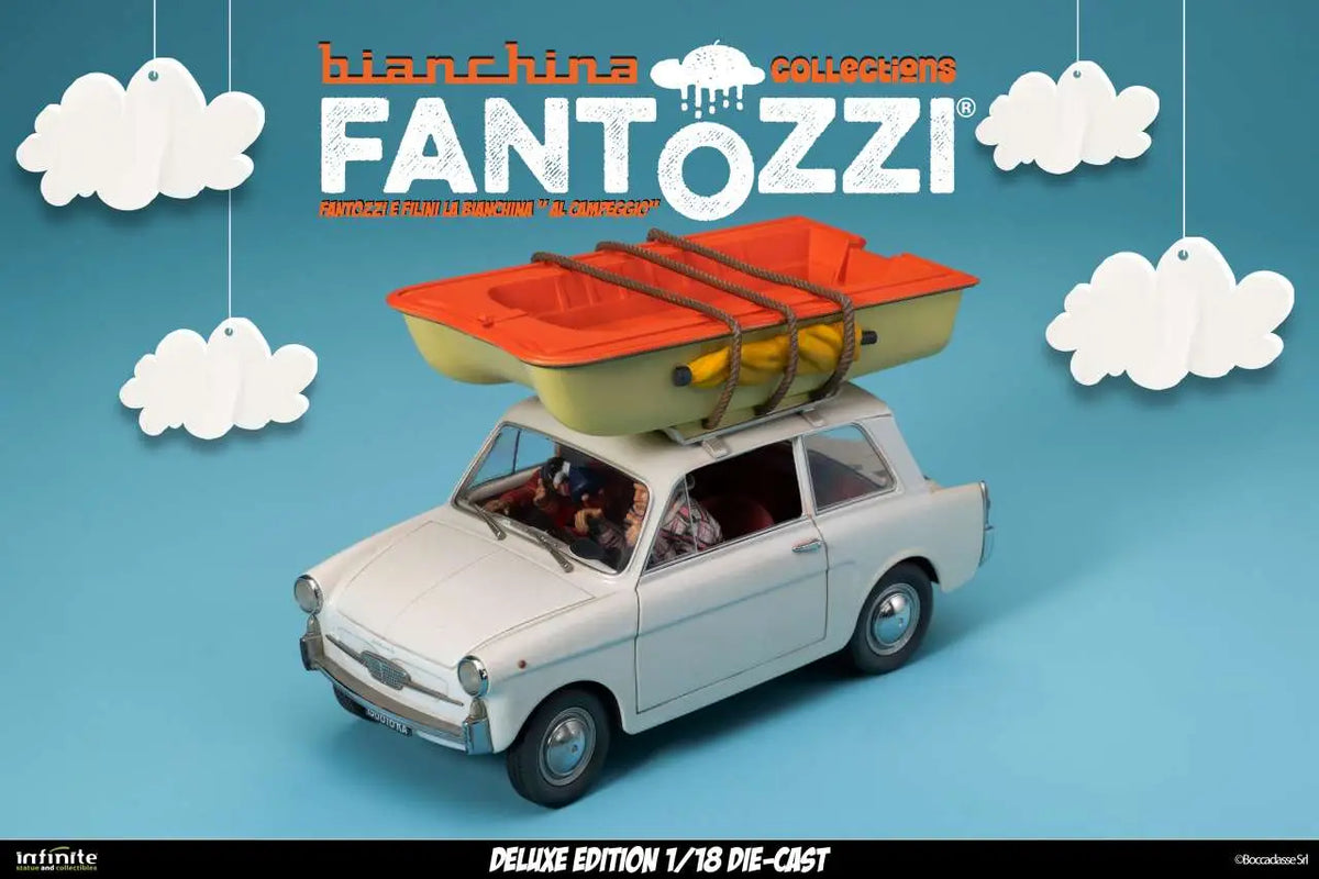 FANTOZZI AND FILINI THE BIANCHINA AT THE CAMPSITE 1/18 DIE-CAST DELUXE EDITION