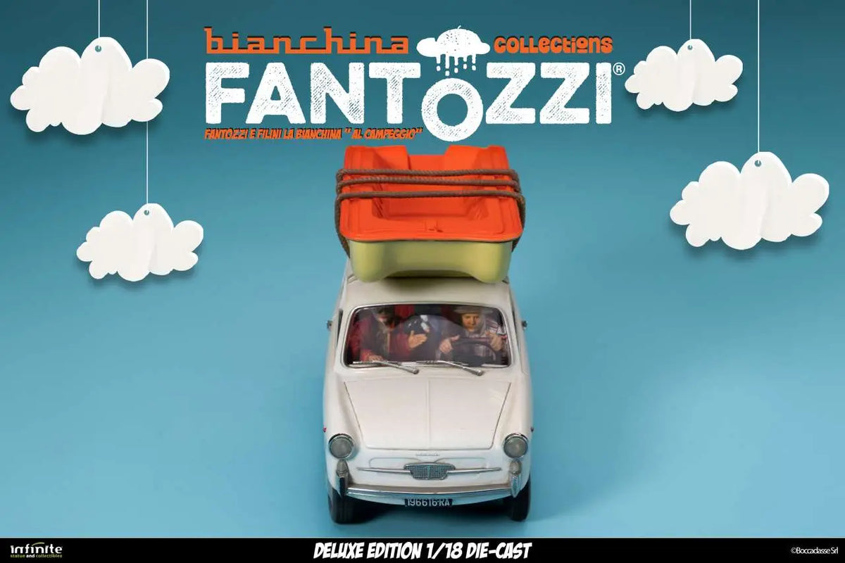 FANTOZZI AND FILINI THE BIANCHINA AT THE CAMPSITE 1/18 DIE-CAST DELUXE EDITION