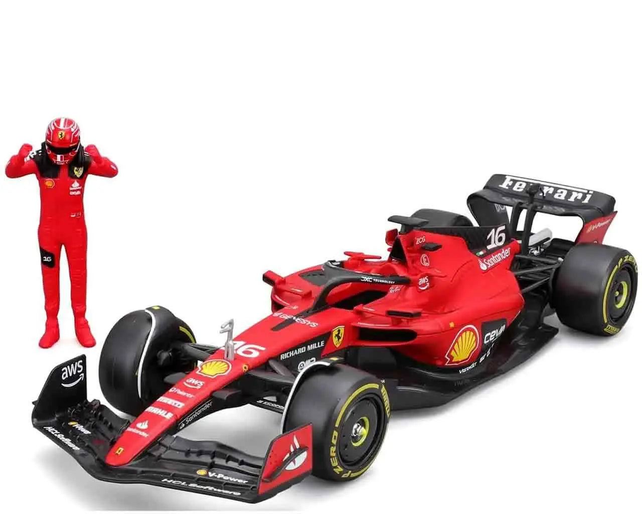F1 FERRARI SF-23 WITH LECLERC FIGURE - 1:24 DIE-CAST MODEL