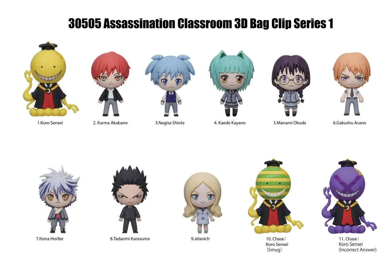 ASSASSINATION CLASSROOM S1 BAG CLIP BLIND BOX DISPLAY (24)