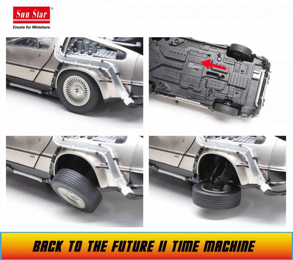 BACK TO THE FUTURE 2 DE LOREAN DIE-CAST 1:18 SCALE MODEL