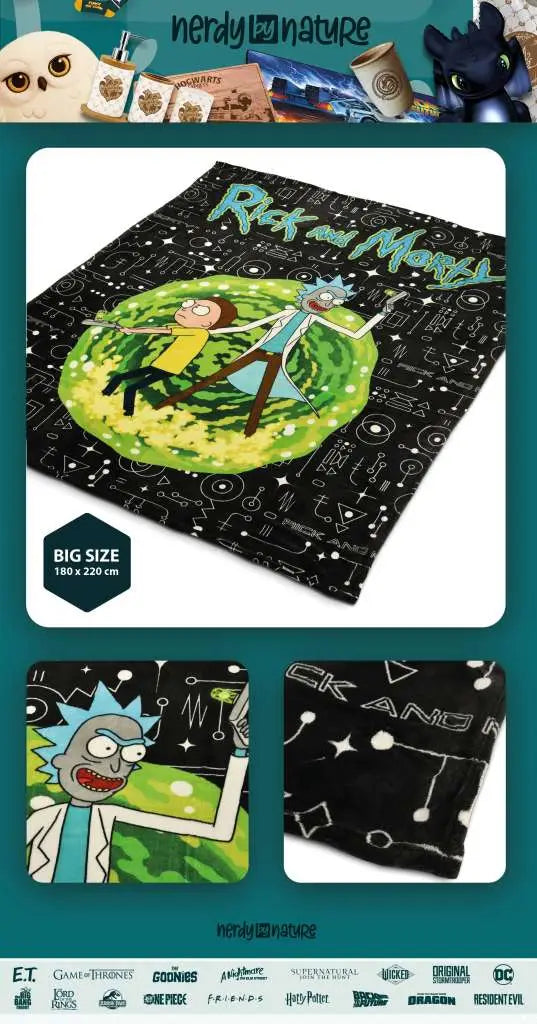 RICK & MORTY PORTAL COZY BLANKET